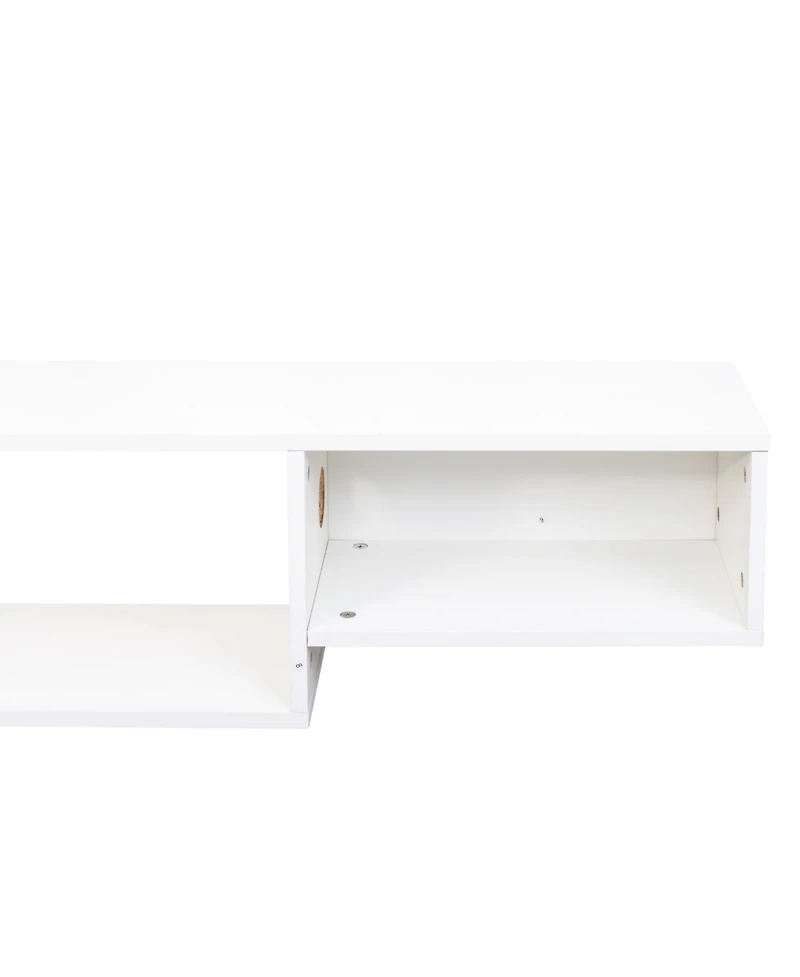 Streamdale 65.35in Wall Mounted Floating Tv Stand with 20 Color LEDs and Charging Station