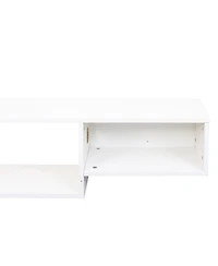 Streamdale 65.35in Wall Mounted Floating Tv Stand with 20 Color LEDs and Charging Station