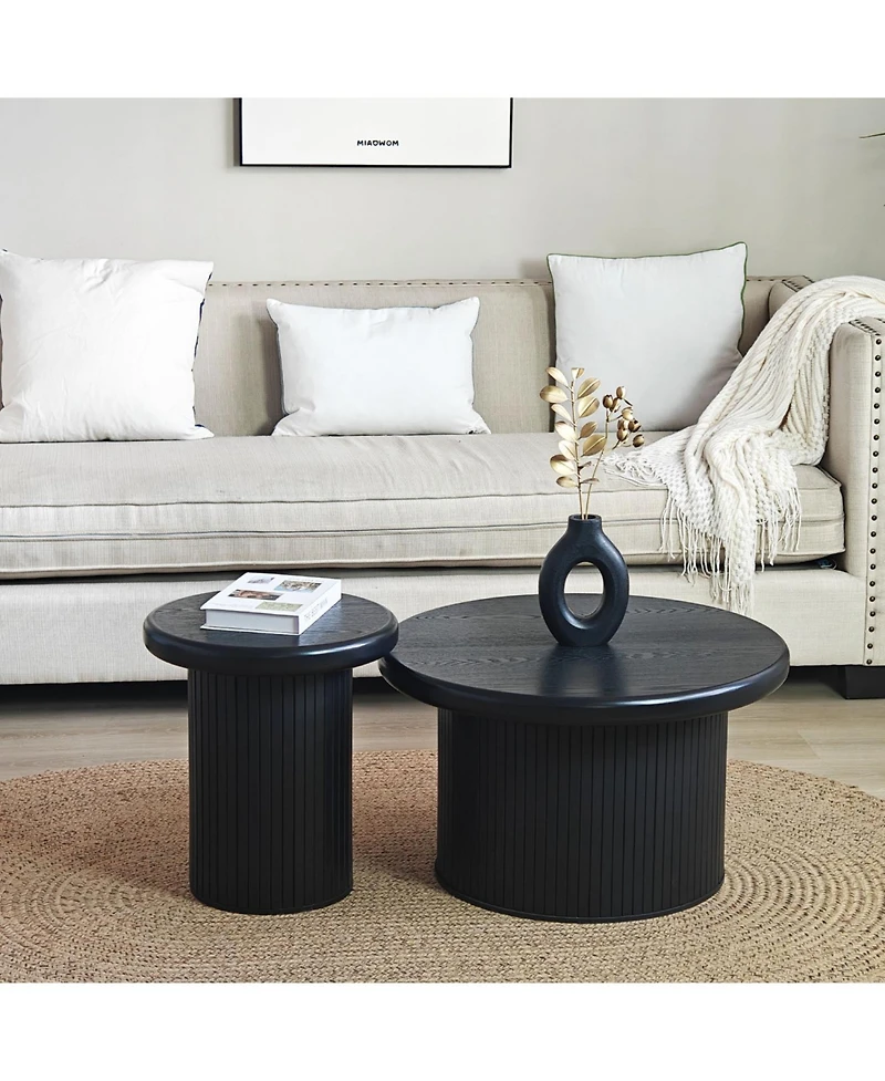 Streamdale Modern Round Coffee Table with Unique Legs