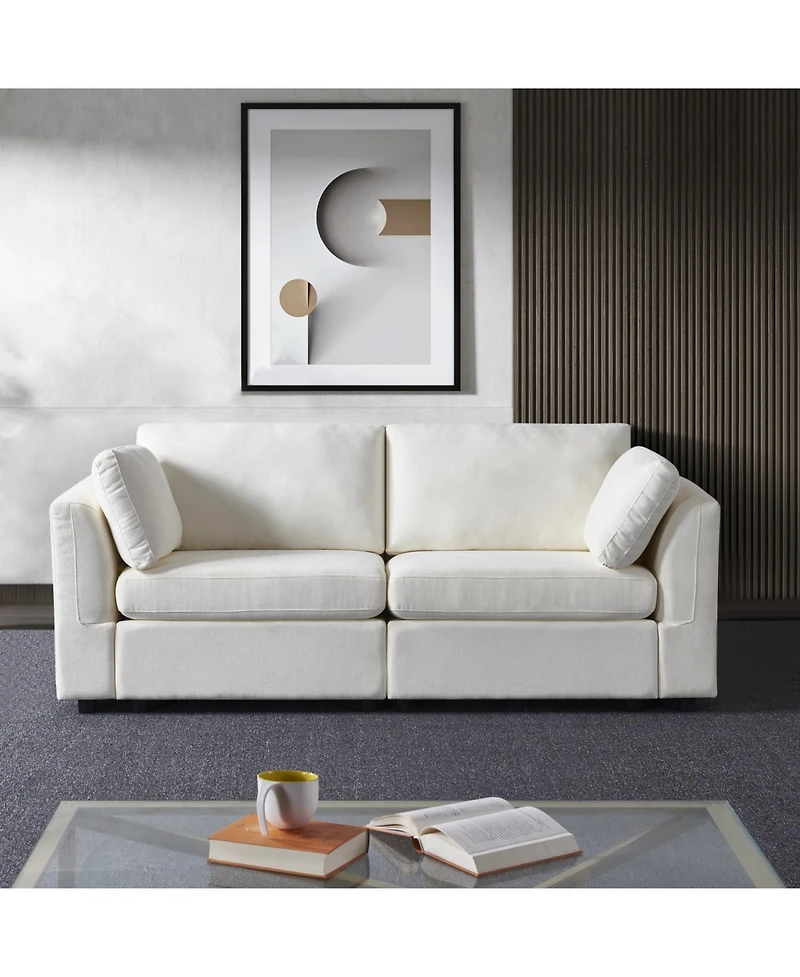 Streamdale modular sofa whiten chenille fabric, simple and grand, the seat and back is very soft. this is also a Knock Down sofa
