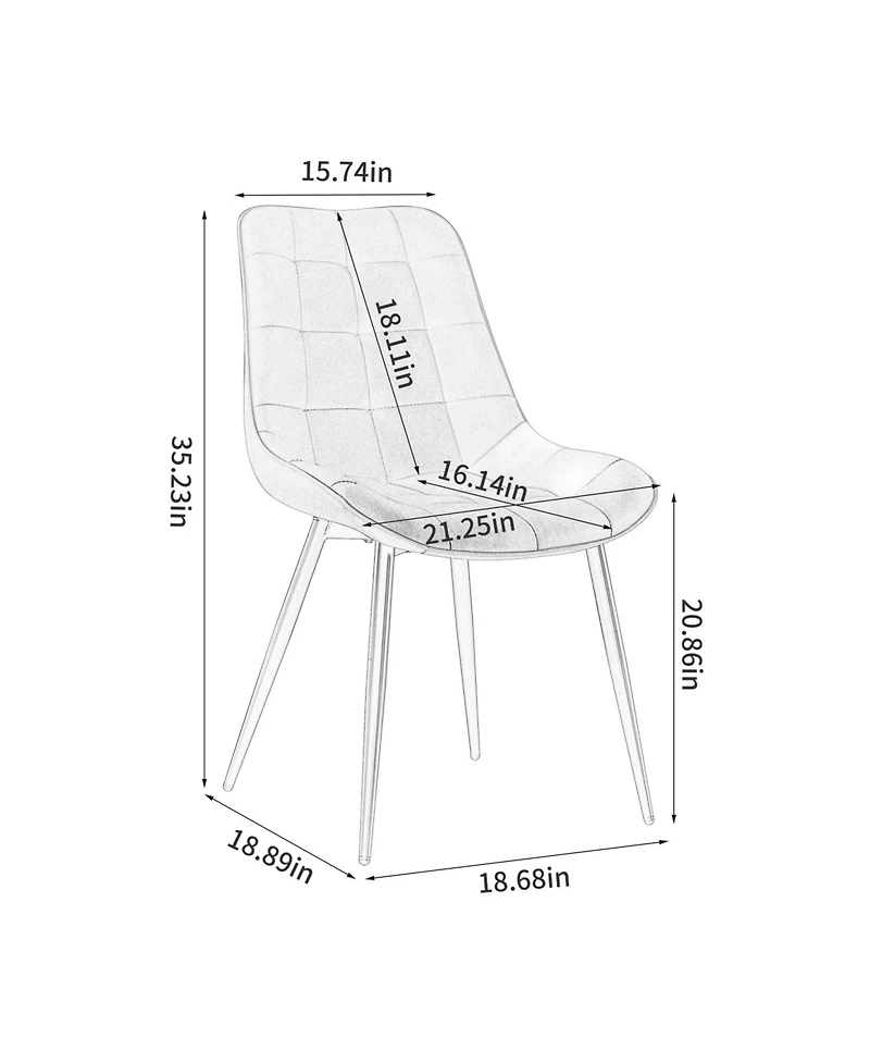 Streamdale Modern Glass Table and Pu Leather Dining Set with 4 Chairs (Brown Pu Chairs and Glass Table with Black Legs)