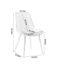Streamdale Modern Glass Table and Pu Leather Dining Set with 4 Chairs (Brown Pu Chairs and Glass Table with Black Legs)
