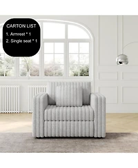 Streamdale 44.9" Modular Sofa Single - Highly Comfortable, Stylish & Functional for Bedroom & Living Room, Light gray