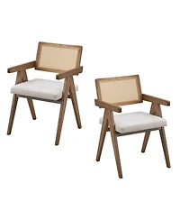 Streamdale Mid-Century Dining Chairs (Set of 2), Upholstered Wooden Kitchen Chairs for Home, Office, or Restaurant