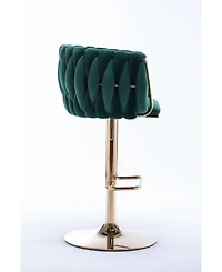 Streamdale Adjustable Swivel Chrome Barstools (Set of 2)