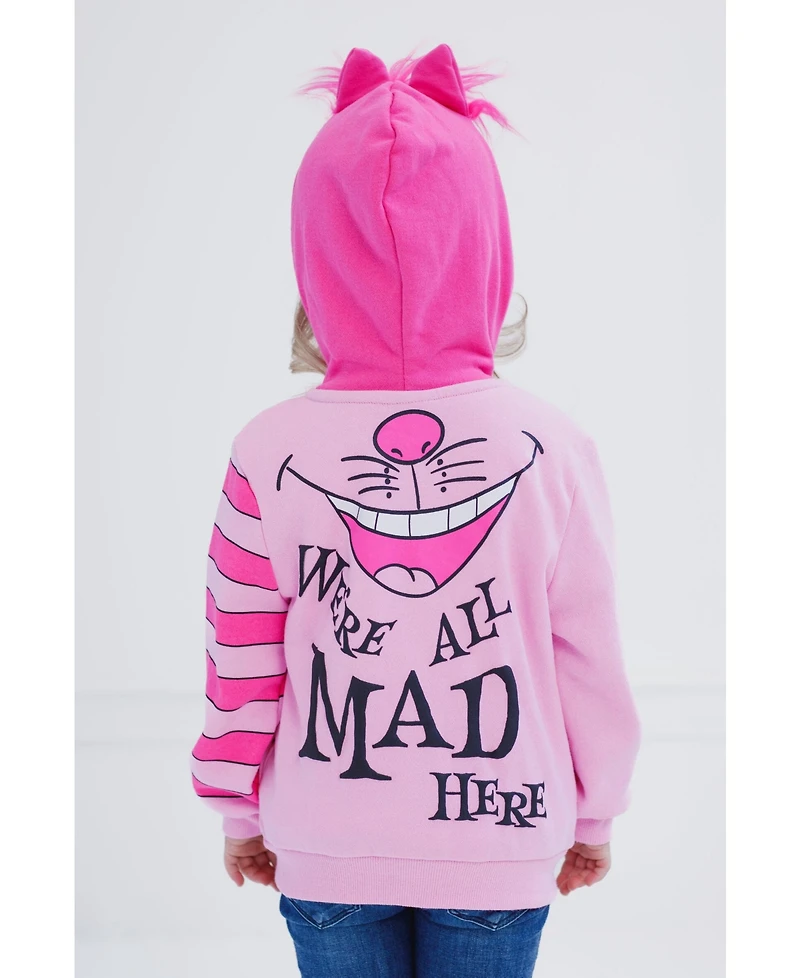 Alice Wonderland Girls Cheshire Cat Fleece Zip Up Cosplay Hoodie