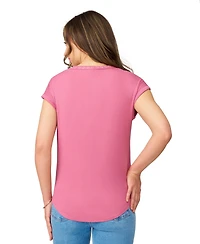 Cable & Gauge Women's Embroidered Henley Top