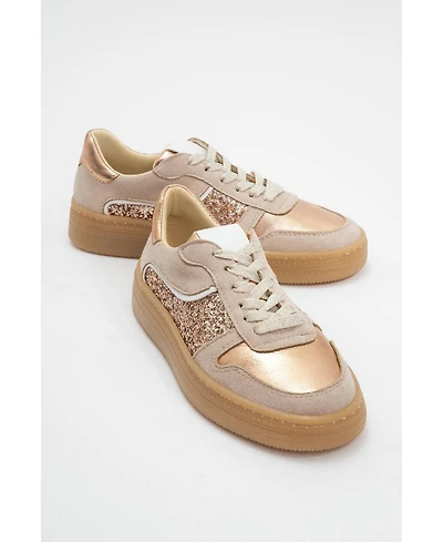 Felipe Glitter Leather Sneakers (Women)
