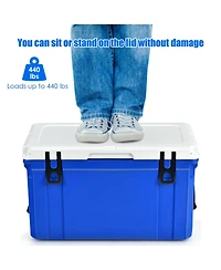 58 Quart Leak-Proof Portable Cooler Ice Box for Camping-Blue