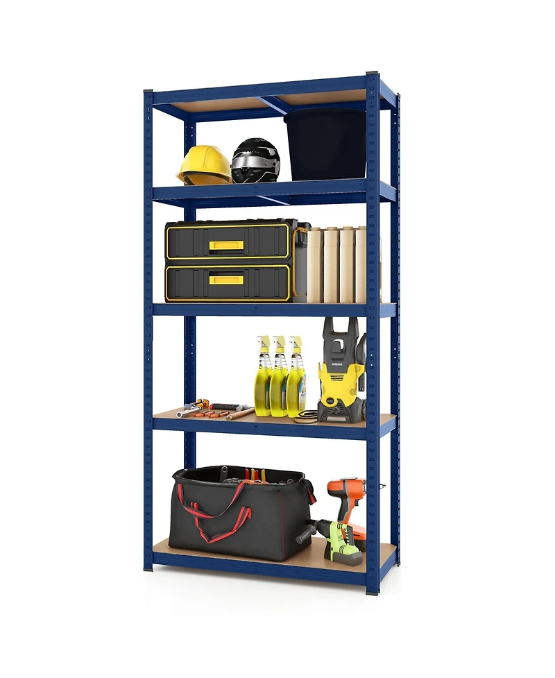 5-Tier Heavy Duty Metal Shelving Unit with 2000 Lbs Total Load Capacity-Blue