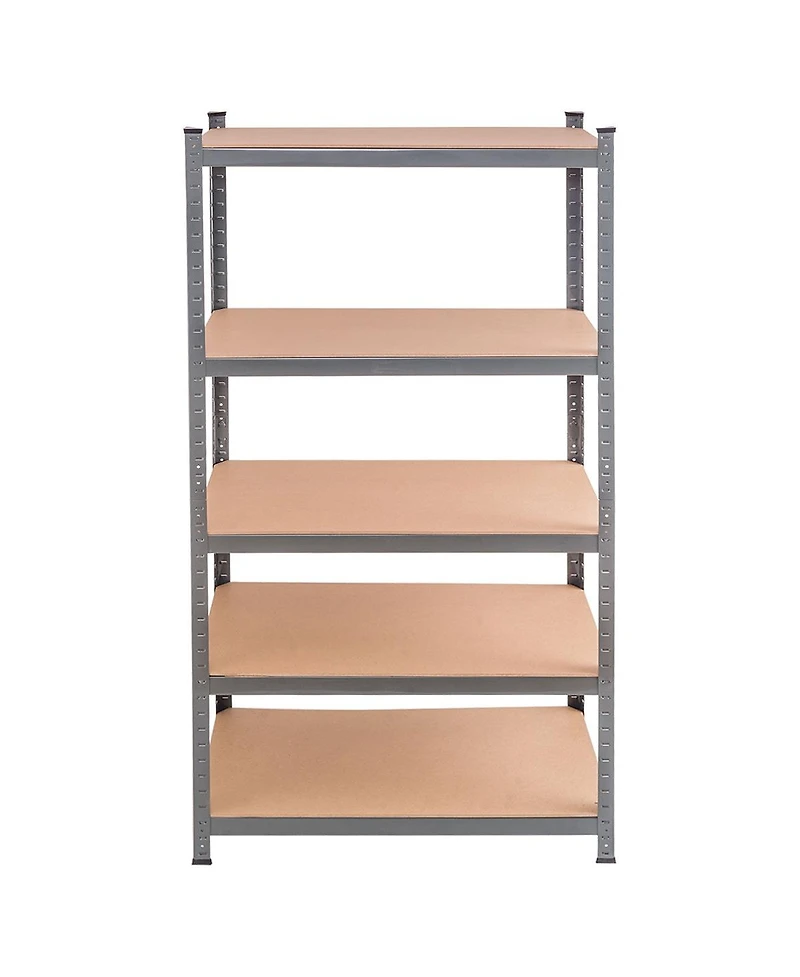 71 inch Heavy Duty Steel Adjustable 5 Level Storage Shelves-Gray