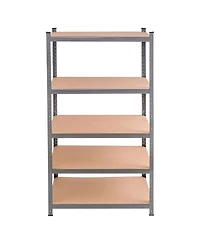 71 inch Heavy Duty Steel Adjustable 5 Level Storage Shelves-Gray