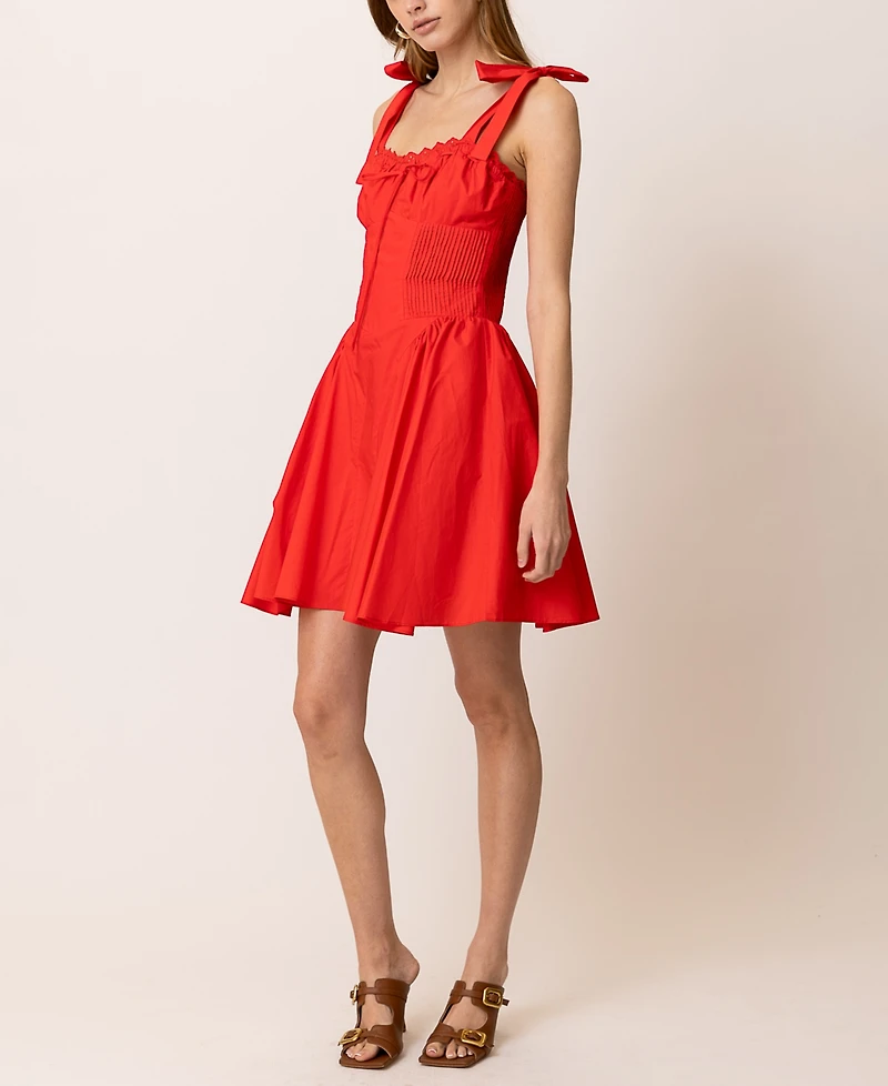 Line & Dot Women's Anessa Pleated-Waist Mini Dress