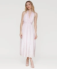 Avec Les Filles Women's Embroidered Cotton Midi Dress