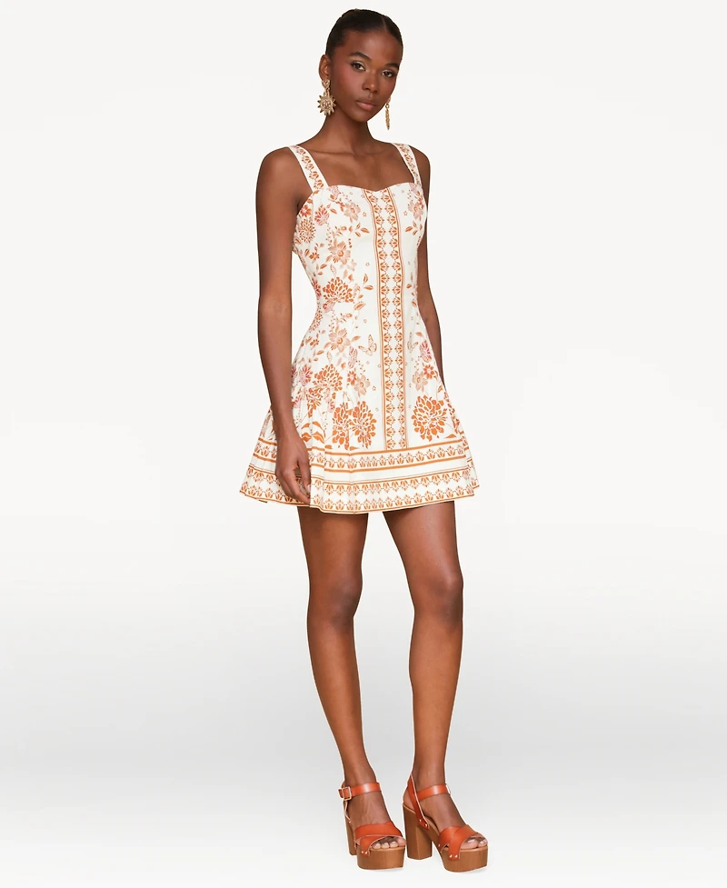 Avec Les Filles Women's Printed Fit & Flare Mini Dress