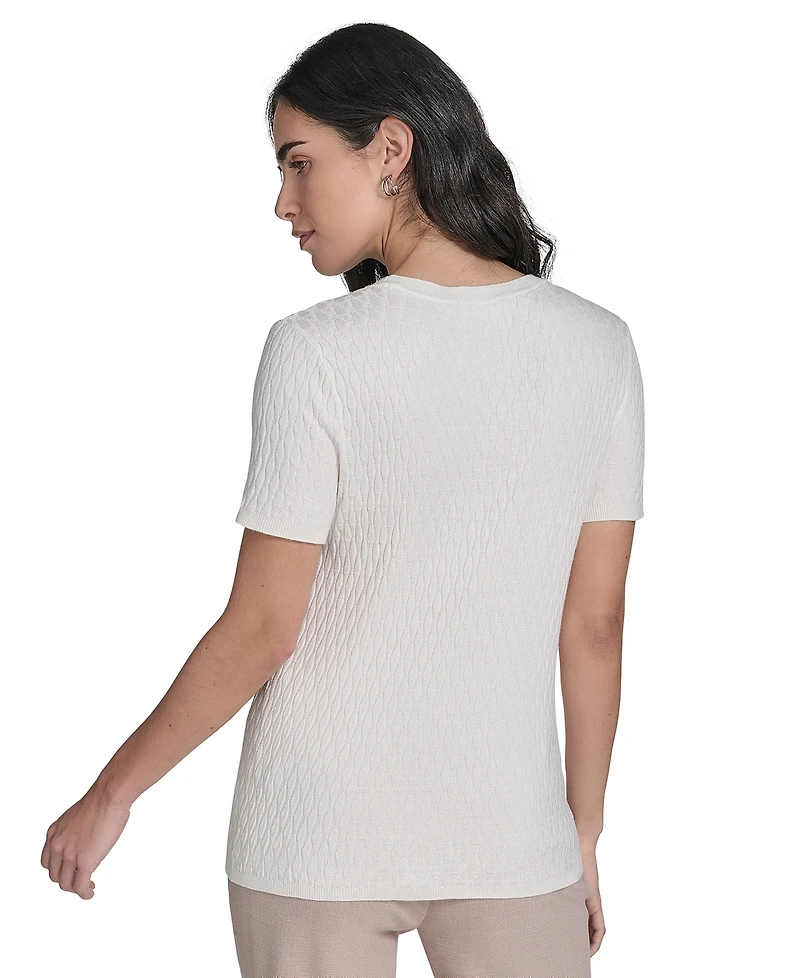 Calvin Klein Women's Short-Sleeve Textured Sweater