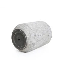 LuxenHome Speckled Gray and Off-White Textured Round Tapered -Inch Tall MgO Planter
