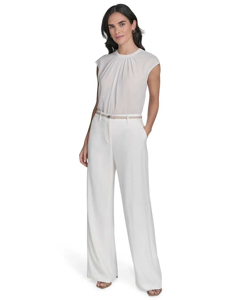Calvin Klein Women's Belted Wide-Leg Pants