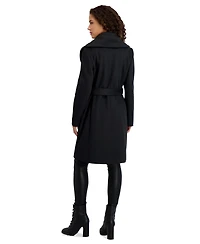 Karl Lagerfeld Paris Women's Double-Breasted Belted Coat