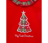 Little Me Baby Plaid Tree Velour Top & Pants, 2 Piece Set
