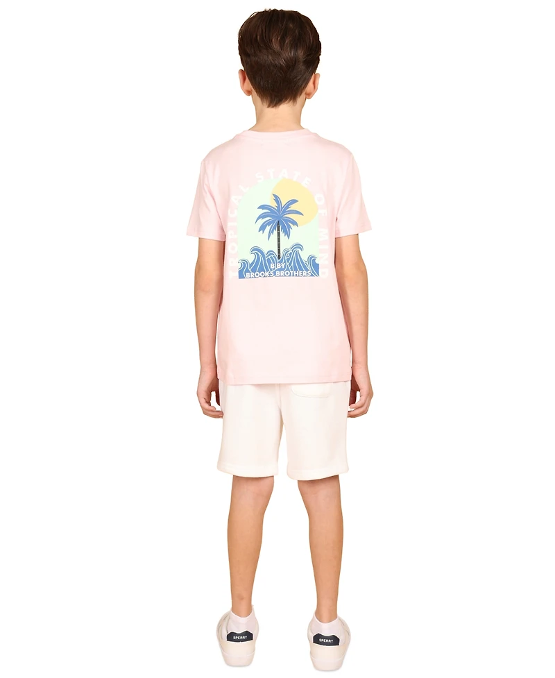 B By Brooks Brothers Big Boys Tropical Graphic T-Shirt