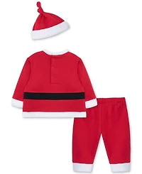 Little Me Baby Boys Santa Hat, Shirt & Pants, 3 Piece Set