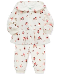 Little Me Baby Girls Garden Hoodie & Pants, 2 Piece Set