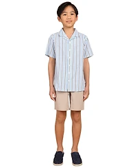 B By Brooks Brothers Big Boys Striped Camp Shirt
