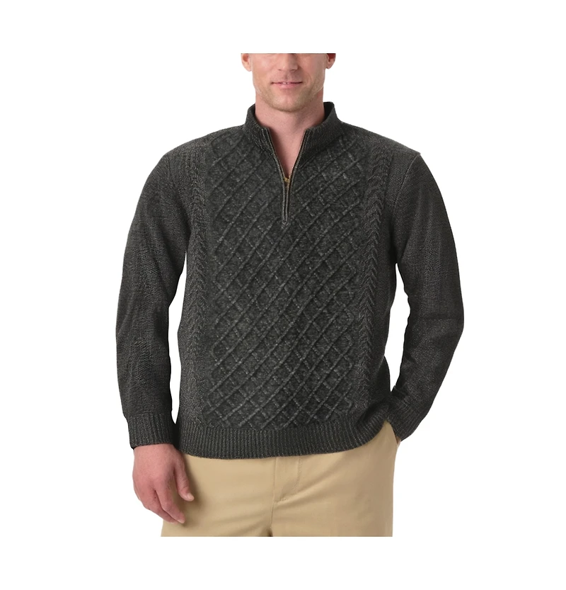 KingSize Big & Tall Soft Cable Knit 1/4 Zip Sweater