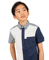 B By Brooks Brothers Big Boys Colorblock Poplin Shirt