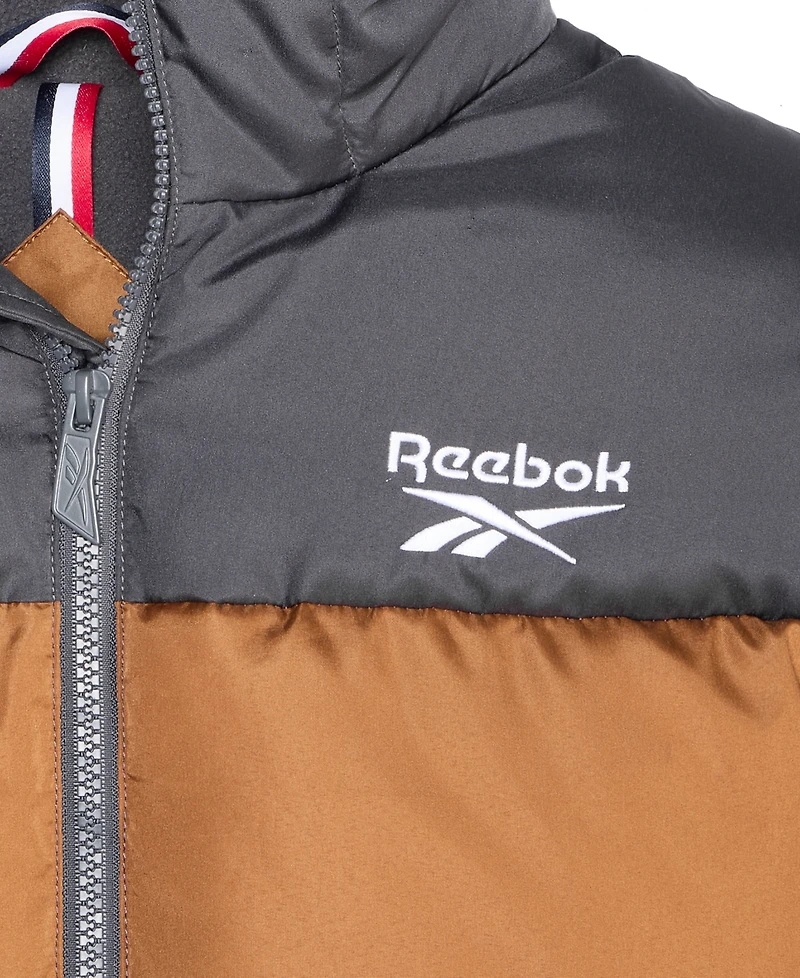 Reebok Toddler and Little Boys Contrast Yoke Promo Long Sleeve Puffer Jacket