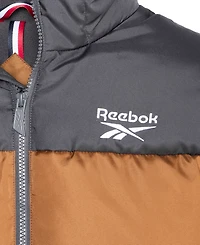Reebok Toddler and Little Boys Contrast Yoke Promo Long Sleeve Puffer Jacket