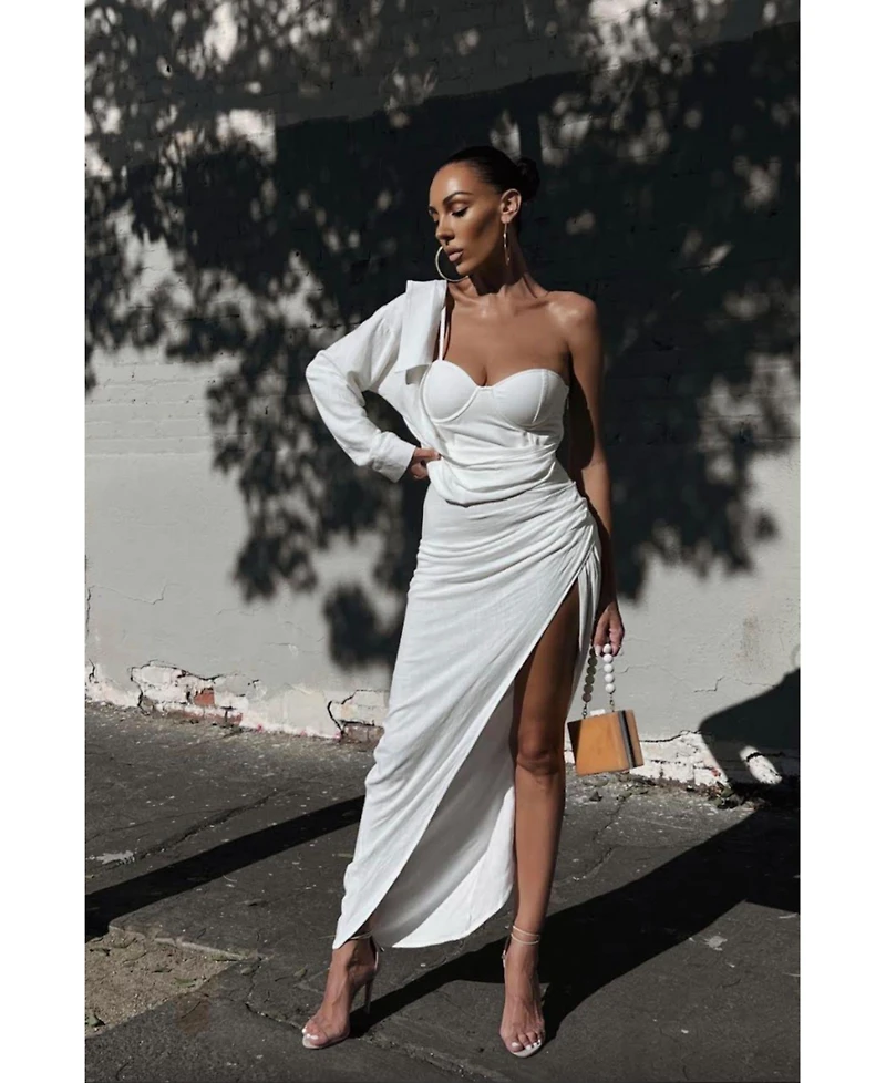 Jluxlabel Women's Evita Linen Draped Dress