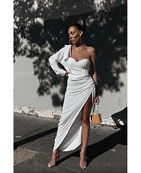 Jluxlabel Women's Evita Linen Draped Dress