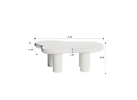 Streamdale Cute Cream Coffee Table (46") with 4 Legs for Living Room