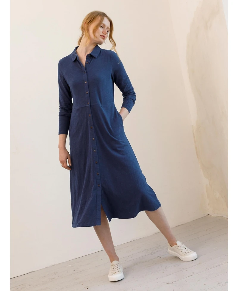 Celtic & Co. Women's Slub Jersey Shirt Midi Dress
