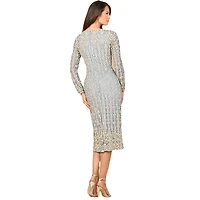 Lara Women's Beaded Midi Dress with Long Sleeves