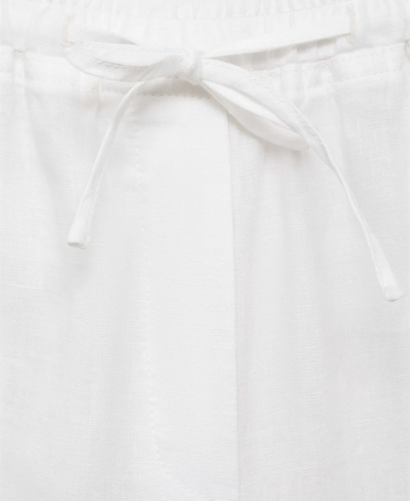 Mango Women's Straight Linen-Blend Pants