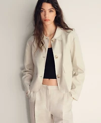 Mango Women's Pleated Linen Pants