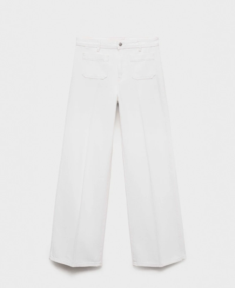 Mango Women's Pocketed Wide Leg Jeans