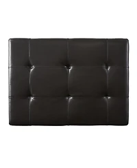 Streamdale Elegant Storage Ottoman Brown Leather, Slide-Out Drawer, Hardwood Legs