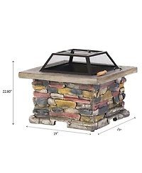 Stonewall 28" Square Fire Pit: Warmth And Style For Your Backyard