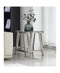 Streamdale 20" Square Glass End Table