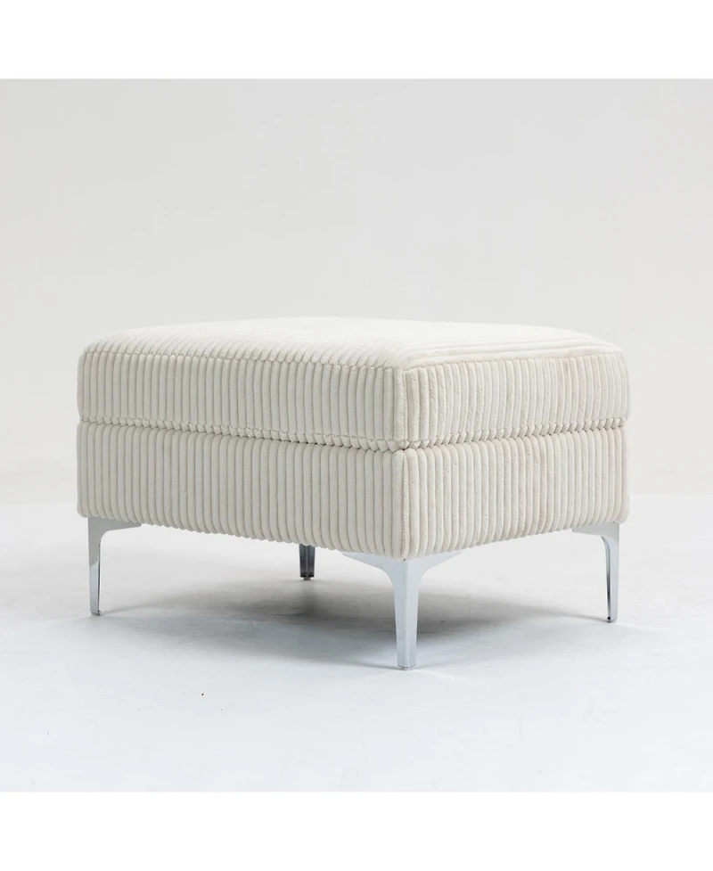 Streamdale Modular Sectional Sofa Square Ottoman Module,Storage Ottoman Footrest,Beige