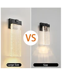 Streamdale 12W Modern Led Outdoor Wall Sconce with Crystal, Black Finish