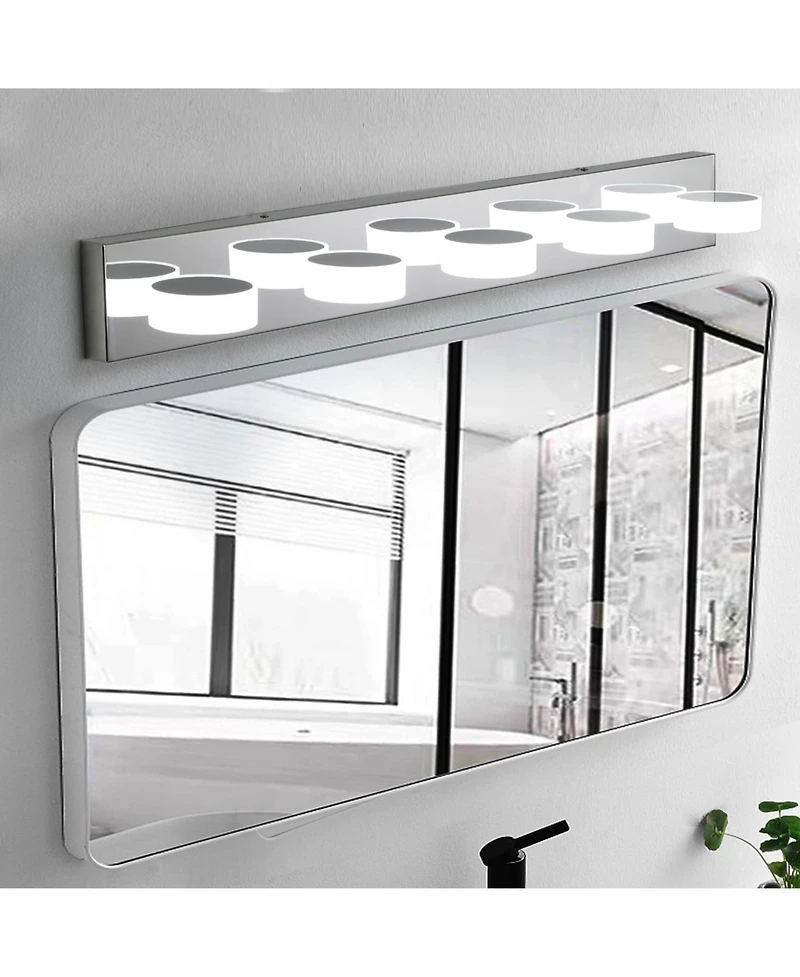 Streamdale Chrome Led Vanity Light Fixture with Acrylic Shades, Dimmable, 37