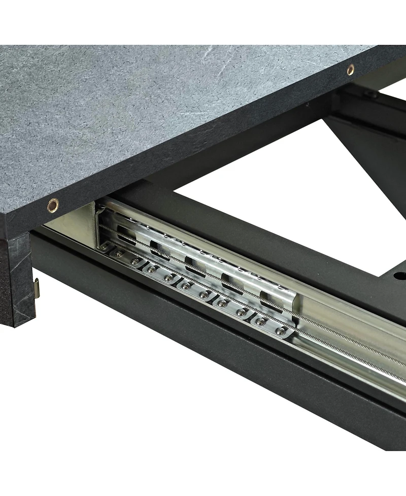 Streamdale Furniture Retro Stretch Dining Table with Storage Box, Stone Top