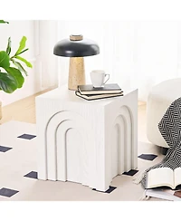 Streamdale 15.74" Square Side Table Small Coffee Table Accent Table Bedside Table for Living Room Bedroom,White