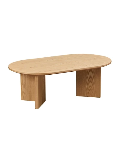 Streamdale Furniture Oval Modern Coffee Table with Pedestal