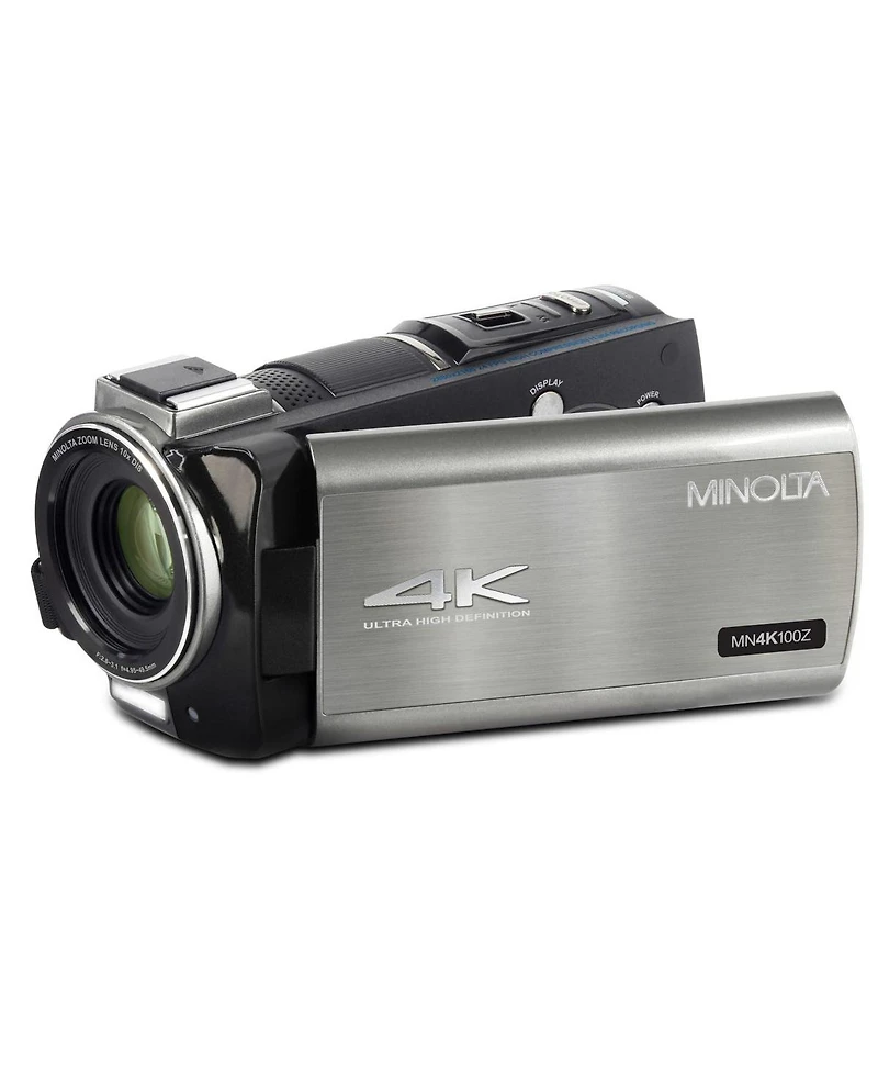 Minolta MN4K100Z 28MP 4K Ultra Hd 3.5" Touchscreen Night Vision Camcorder, Gunmetal